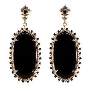 Kendra Scott VINTAGE Dalton Sophisticated Black and Gold Drop Earrings